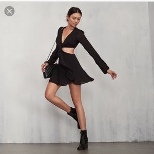 Reformation xs Robinson dress black chiffon